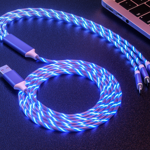 Three-in-one charging line flow optical data line