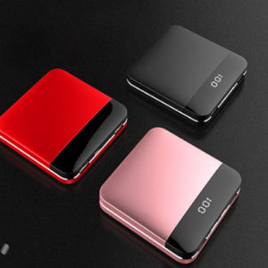 LED Screen Mirror Face Ultra thin Type C Import USB Fast Charge Wallet Power Bank Mini Pocket Power Bank