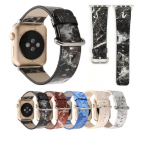 Marble Leather Band For Apple Watch