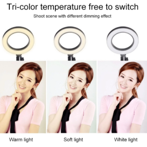 Live Broadcast Self-timer Dimming Ring LED Beauty Selfie Light with Small Table Tripod