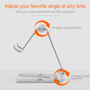 Rotating adjustable alloy desk smartphone mobile phone roller holder table metal stand 270-degree rotation aluminum