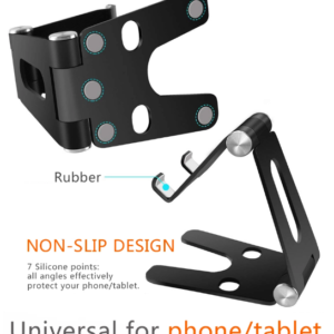 Rotating adjustable alloy desk smartphone mobile phone roller holder table metal stand 270-degree rotation aluminum