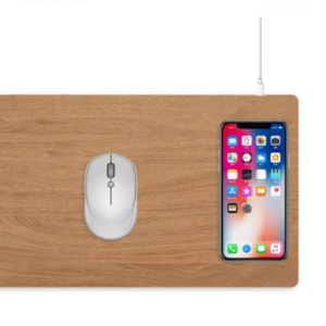 PU Leather Fast Wireless Charger Mouse Pad