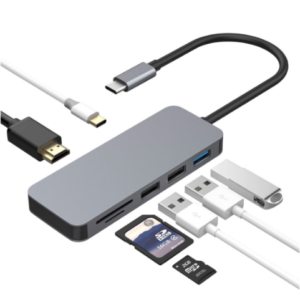 All in one usb c hub with cable and card reader