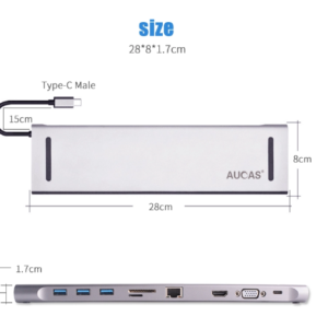 4K Type c 3.0 USB HUB to VGA DP  universal Laptop Docking Station