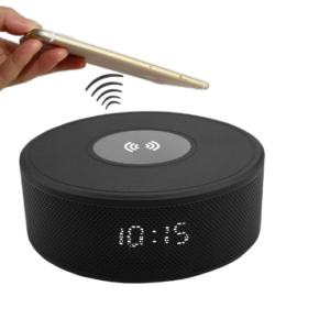 Wireless Charging Alarm Clock FM Radio Bluetooth Speaker with Microphone