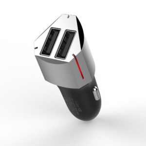 metal dual USB fast car charger PC fireproof CNC charger for car