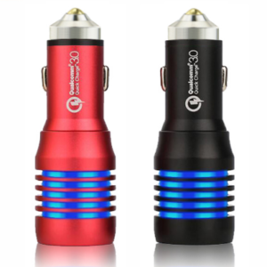 GPS Tracker quick charge metal car charger 5v 2.4a led light QC3.0 fast car charger