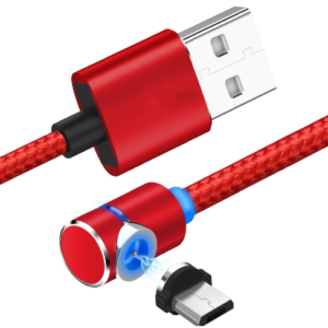L Shape Nylon Braided Charger Cable for iPhone, Type C, Micro USB