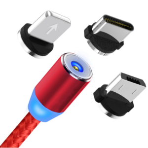 High Quality Led 3in1 Magnetic Braided Usb Charging Cable