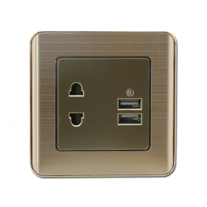 Electrical 2 pin wall socket with 2 usb port wall socket