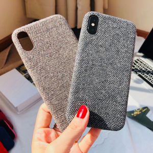 PC Leather PU Fabric Mobile Cover for iPhone X 8 7 6 Plus