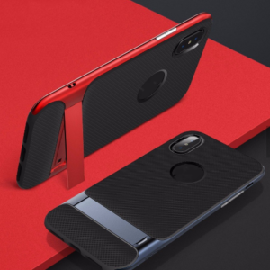 Mobile Accessories Hard PC Holder Soft Silicon Back Cover Kickstand Phone Case