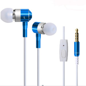 Round wire metal earphone with mic and metal plug