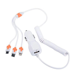 New arrival Car charger with 3 in 1 cable