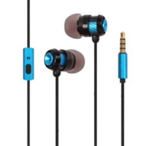 Metal earphone with metal mic, plugs and mid-range