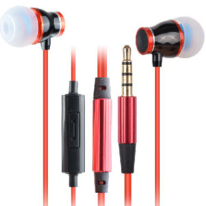 Hand free metal earphone with metal mid-range and plug