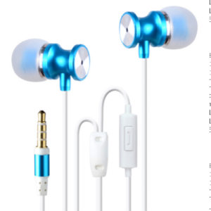 Hand free metal earphone with metal mid-range and plug