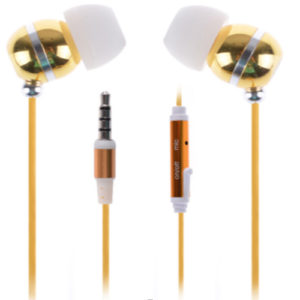 Hand free metal earphone with metal mid-range and plug