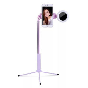 Flexible Portable Selfie Stick Tripod With Fill Light For Live Streaming