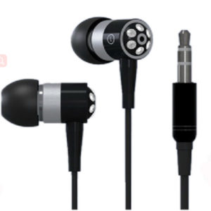 Round wire metal earphone with metal plug and mid-range
