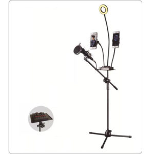 Dual holder with selfie light