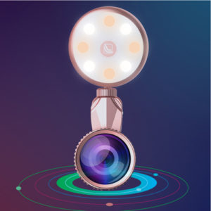 selfie light with fish eye