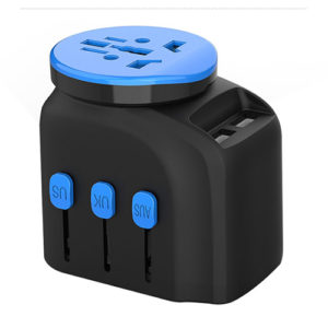 worldwide plugs universal 2 USB port standard grounding multipurpose travel adapter