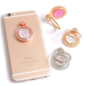 Metal belt diamond ring buckle mobile phone ring