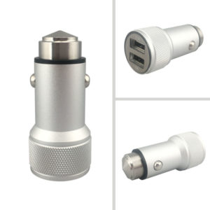 Metal double car charger 2usb car chargers