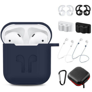 Silicone Soft Skin Protective Sleeve Cover Case Accessories For Airpod With Anti-Lost Keychain Strap