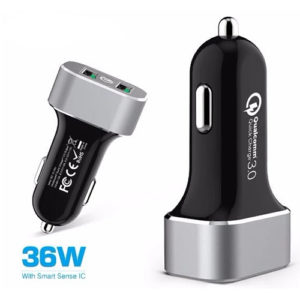 Quick Charge 3.0 fast charge dual usb car charger 36W