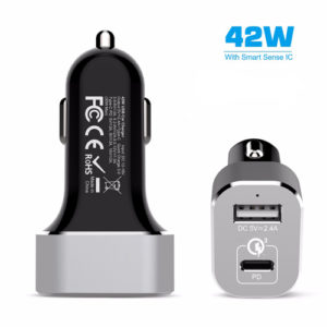 42W Type C USB-PD car charger with Power Delivery 2.0 fast charging