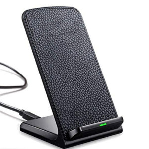 Desktop Wireless Charger Stand  Leather surface 10W Wireless Charger Pad