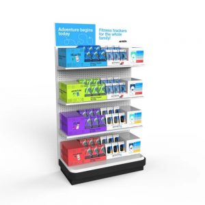 Supermarket display racks in American markets