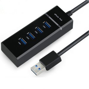 4-Port USB 3.0 Ultra Slim Data Hub for Mac, PC, USB Flash Drives and Other Devices