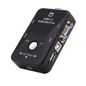 New 2 Port VGA USB KVM Switch Splitter Auto Controller Keybo