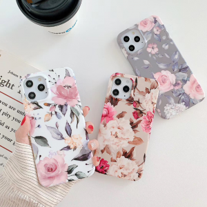 Nordic style retro art small fresh flower leaf for iPhone12 mobile case