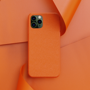 iPhone12 Plain leather case with double color paste