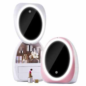LED storage makeup mirror