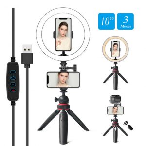10 “LED Beauty mobile phone live multi-function self-timer folding ring supplementary light