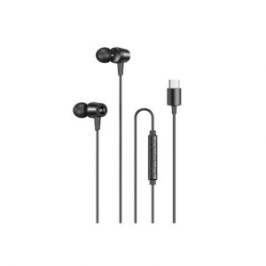 Typec mobile phone headphone data line control metal earplug in ear type