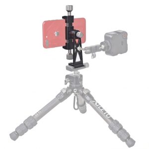 Rotate the all-metal phone clip for a live video tripod