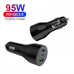 95W PD car charger dual Type-C PD+QC3.0 Mobile quick Charge car charger