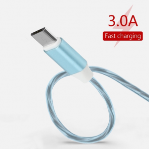 Glowing Charging Cable LED light Micro USB Type C data wir