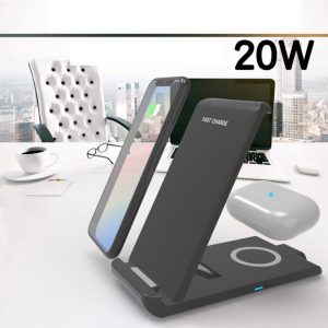 20W folding vertical wireless charging 2-in-1 mobile phone stand fast wireless charger