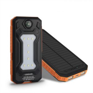12000mAh portable power supply that can be charged by solar energy