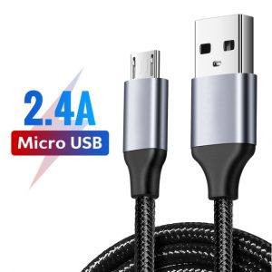 Micro USB Cable 2.4A Nylon Fast Charge USB Data Cable