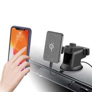 Vehicle-mounted 2-in-1 magnetic suction cloth wireless charging bracket