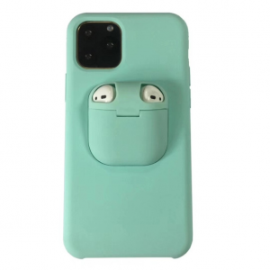 phone11 liquid silicone cell phone case apple 2 in 1 airpods headphone case for fall proof case